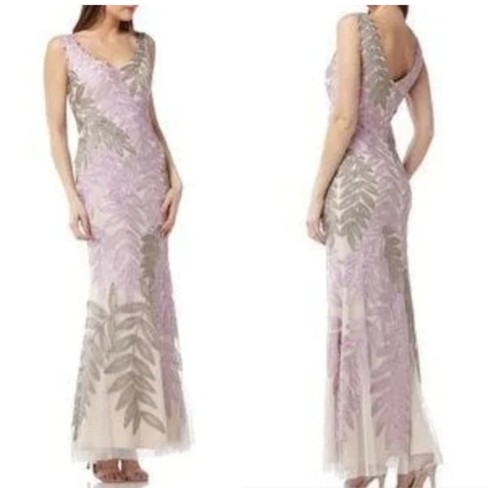 JS Collections Lavender and Gray Maxi Dress